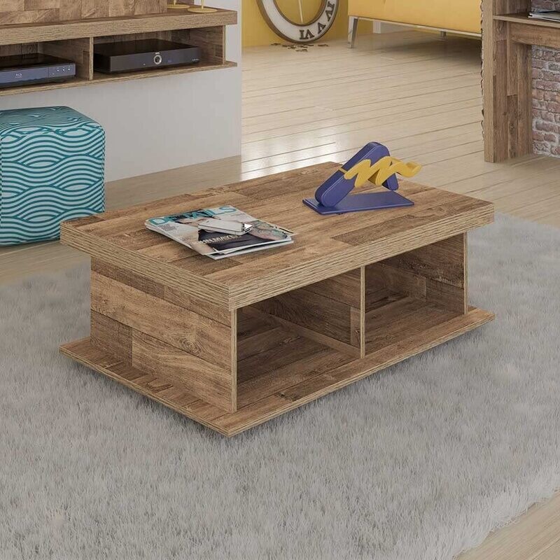 Artely Dunas Coffee Table, Rustic Brown, W 90 X D 59 x H 35 cm