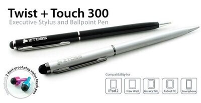 CLiPtec Ztoss SIP320 Executive Flex and Touch Stylus/Ballpoint Pen - White
