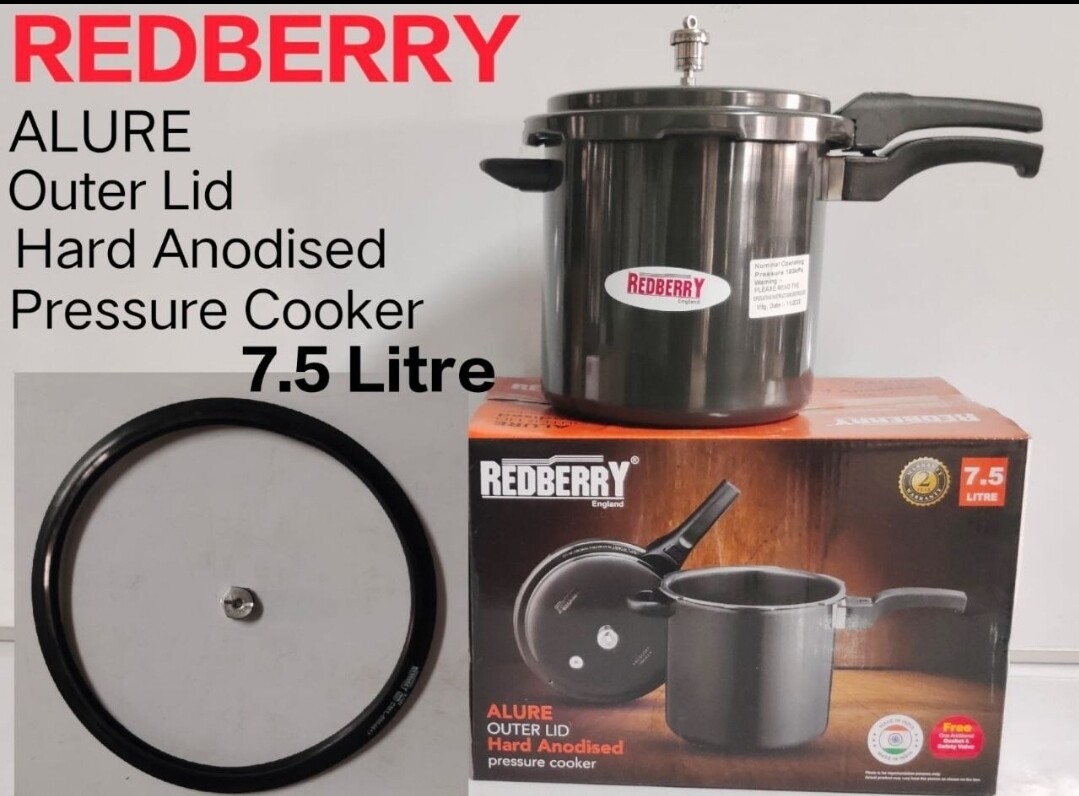 Redberry hard anodised pressure cooker 7.5L with extra gasket