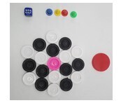 Plastic Carrom Coin & Striker With Dice & 4 Cone COIN-STRIKER