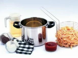 Vinod Stainless steel chips making pot 19cm ideal for frying chips, spring rolls, fish, dim sims
