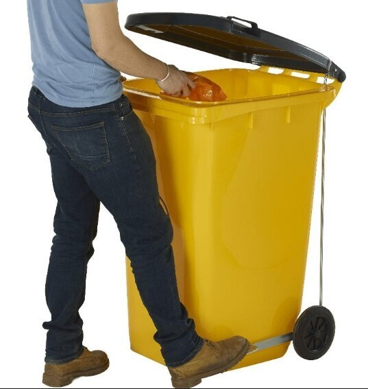 Bon appetit colour coded pedal bin 100Litres Yellow