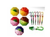 Children umbrella small 66CM with plastic whistle, curved handle  U2012