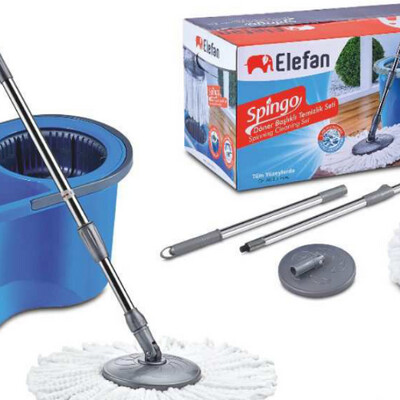 Elefan Premium Spin Mop Bucket - Made in Turkey | Amazing Cleaning with Spingo Mop for Long-Lasting Use