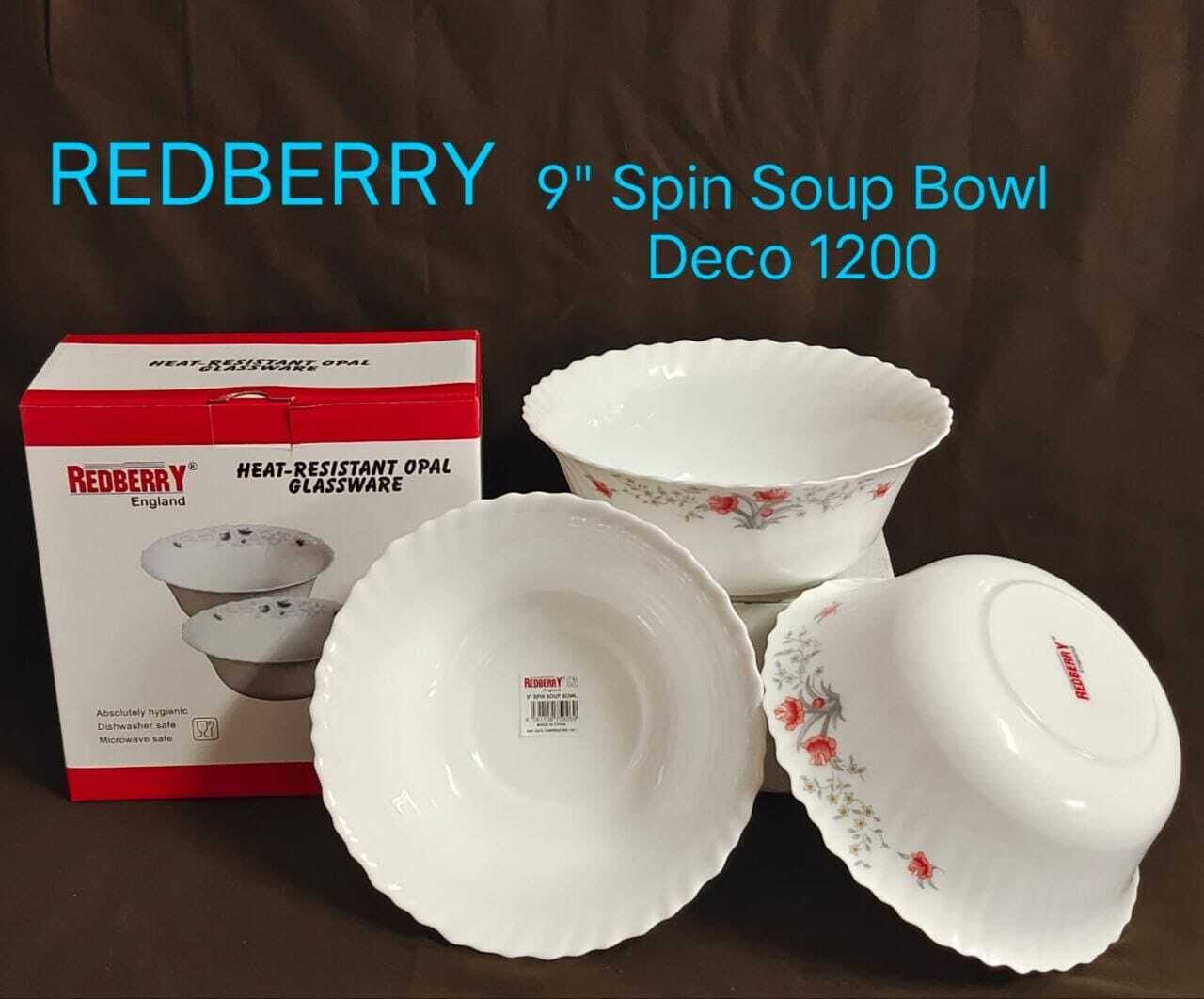 Serving bowls opal glass bowls 3pcs 9inches Redberry premium range #1200 spin bowl