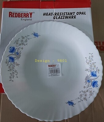 Opal glass  decorated plate 6pcs 10 inch Redberry 10" spin plates #9801