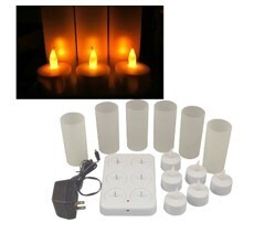 Abs,Led candle 240V Adapter With 3Pins Uk Plugs, Rechargeable. Battery Capacity 80Mah,2.4V (Can Use 10Hours),Color: Yellow, Set Of 6 KL-LR06