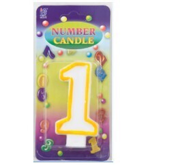 Plain Numerical Birthday Candle On Blister Pack NUM-CANDLE-PL