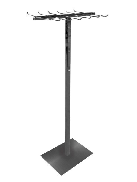 Double sided chrome belt display stand