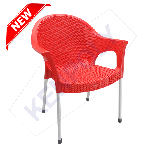 Kenpoly 2042 Plastic Chair chair w/ Aluminum Legs in Red|Blue|Silver|Brown|Black