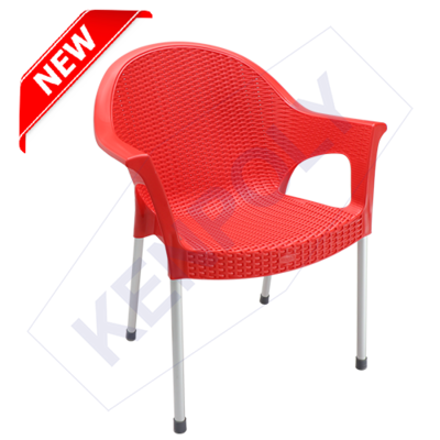 Kenpoly 2042 Plastic Chair chair w/ Aluminum Legs in Red|Blue|Silver|Brown|Black