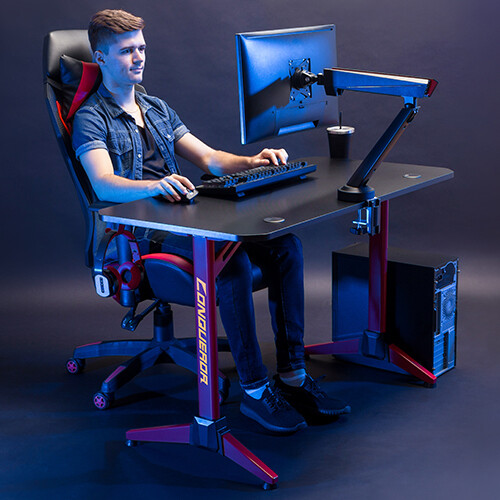 Lumi conqueror gaming desk with RGB Lighting GMD03-01