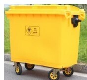 Four wheeled 660L Yellow medical garbage truck 660L-MT-WD-YW