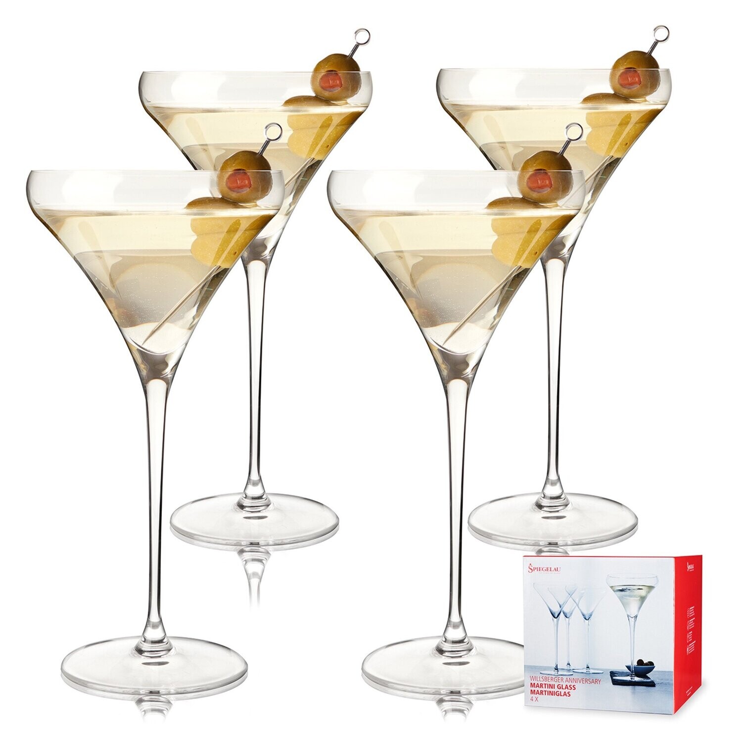 Spiegelau Willsberger Martini Glasses Set of 4 - European-Made Crystal, Modern Cocktail Glasses, Dishwasher Safe, Professional Quality Cocktail Glass Gift