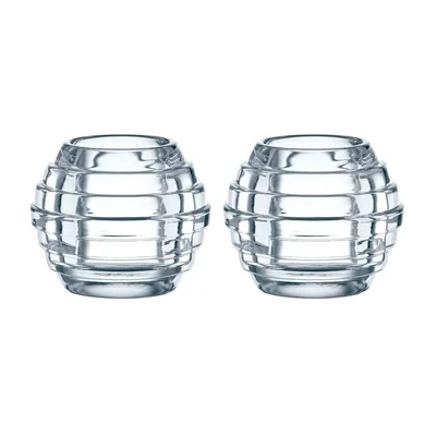 Nachtmann Fine Bavarian Crystal GLOWBALL 2x Votive candle holder set 9.3 Cm - 3 2/3&quot;