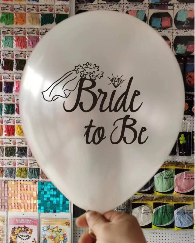 Bride to be White Balloons 12 inches50pcs  Latex Balloon for Bridal Shower Bachelorette Hen Party Decoration