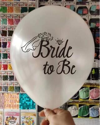 Bride to be White Balloons 12 inches50pcs Latex Balloon for Bridal Shower Bachelorette Hen Party Decoration