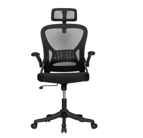 DELI Office Chair with  High-back Mesh Chair with Head-Rest &amp; Rotating Adjustable Arms #E4505