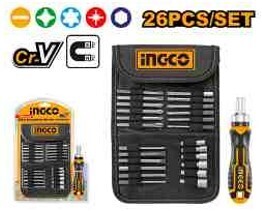 Ingco HKSDB0268 26 PCS screwdriver bit set in a double blister pack