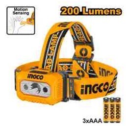 Ingco HHL013AAA8 Headlamp - 200 Lumens Brightness
