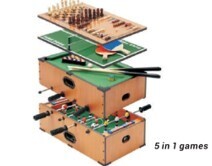 Indoor games. 5 In 1 Table Top Game (Mini Football, Mini Billiard Pool Table, Mini Table Tennis, Chess & Backgammon) 990935
