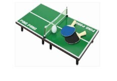 Table Top Table Tennis Set - Includes 2 Bats, Net & Post, and 1 Ball (Model 180043)