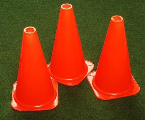 Unbreakable training cones 15", high tear resistance PE red MK841