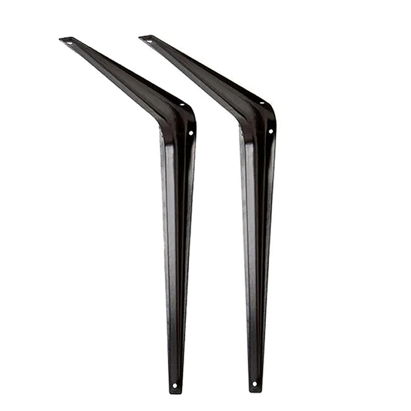 Black Shelf Brackets, 12x14 Inch - Premium Quality, Sold Per Pair