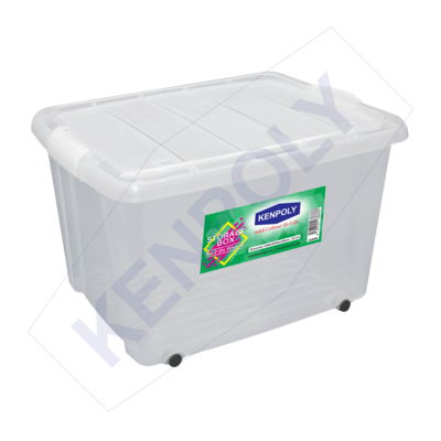 Kenpoly clear storage box with lid 35L 280xW350xL450 Clear Lid