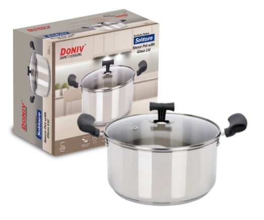 VINOD Titanium Triply Stainless Steel Sauce Pot with Cover 20CM casserole