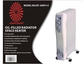 Sunpower 9 Fins Oil Radiator Heater DF-200P3-9