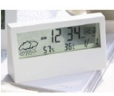 LCD thermohygrometer alarm clock white luminous 5x3 Inch