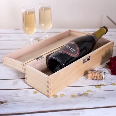 Wooden wine box for 1 bottle