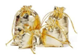 Gold bag with draw string 15x20ocm SYLPDC-4320188