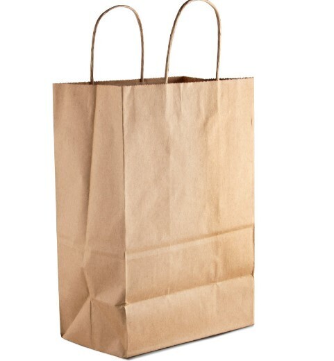 Brown bag khaki bag with handle (size 4) 38x27cm