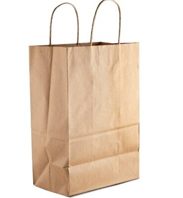 Brown bag khaki bag with handle (size 4) 38x27cm