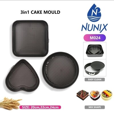 Nunix 3 in 1 cake mould 20 22 24cm M024