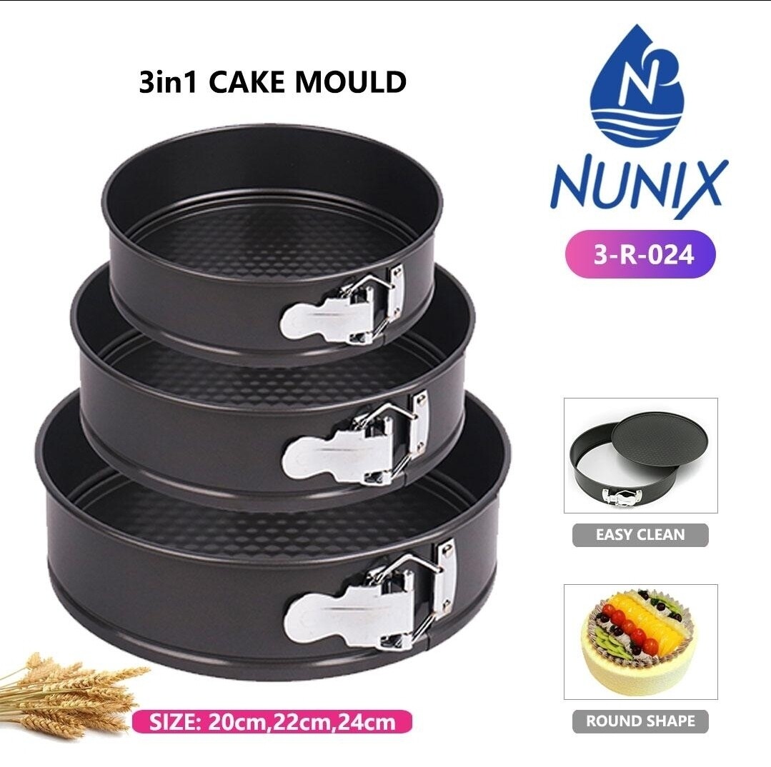 Nunix 3 in 1 cake mould size 20, 22,24cm