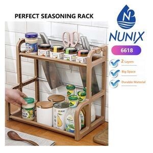 Nunix Hard Plastic Seasoning 2 Tier Rack Kitchen Spice rack