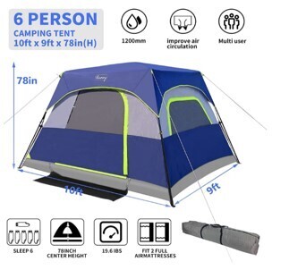HF3006 8 person luxury camping tent