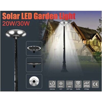 WIN WIN 30W ALL IN ONE SOLAR LED UFO GARDEN LIGHT WITH 3M POLE