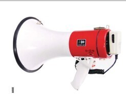 Megaphone PA System JS-8S-USB - 15 Watts, Recording 12 Sec, USB/SD/AUX MP3 Playback, Battery Operated