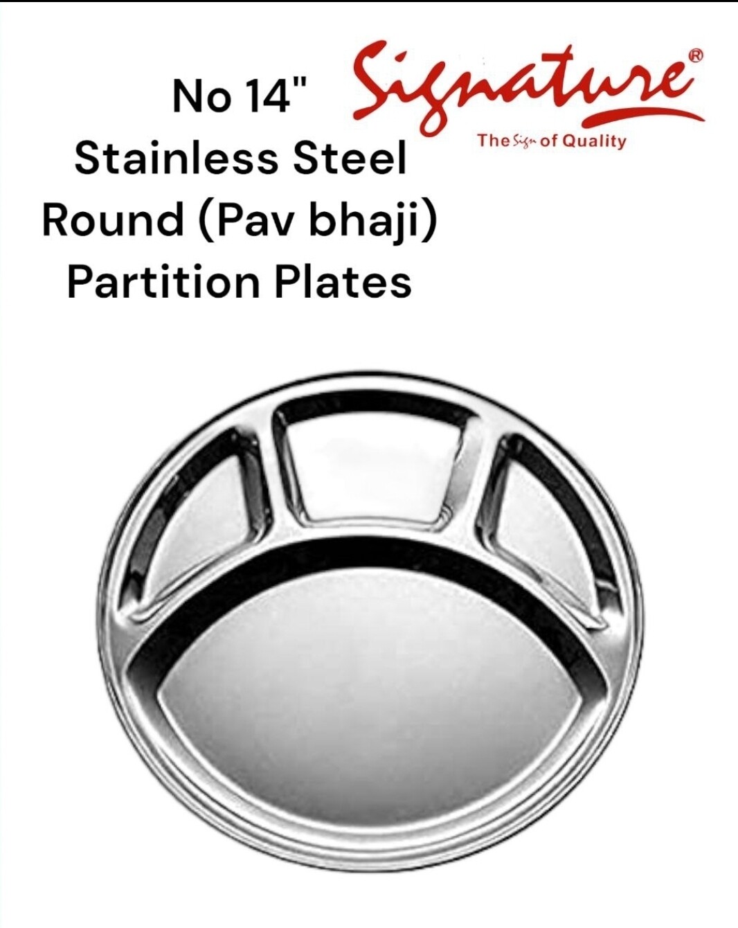 Signature stainless steel partition plate 14Inch