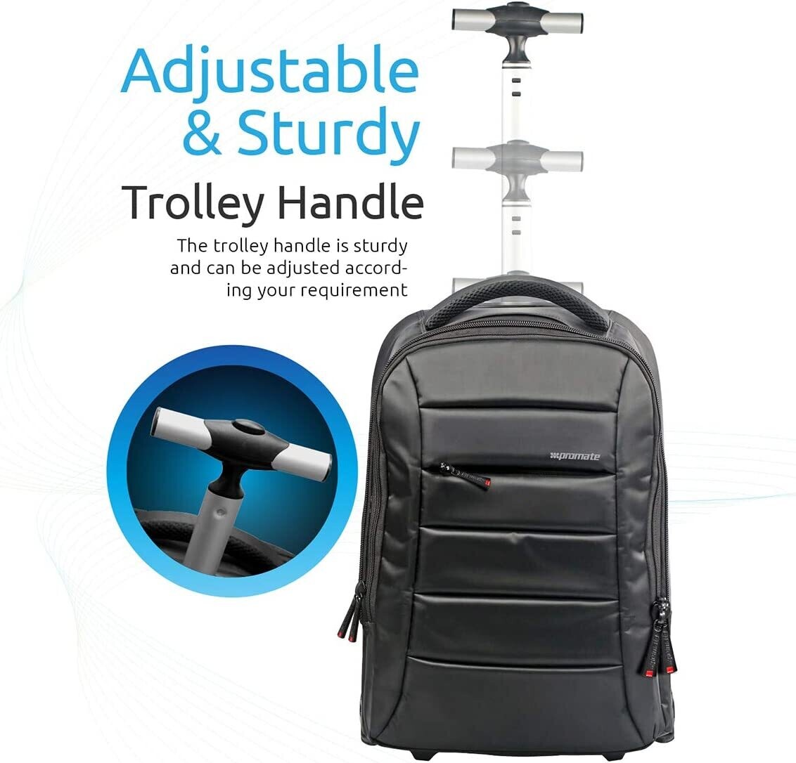 Promate Heavy Duty Trolley BizPak-TR Bag for 15.6 inch Laptop