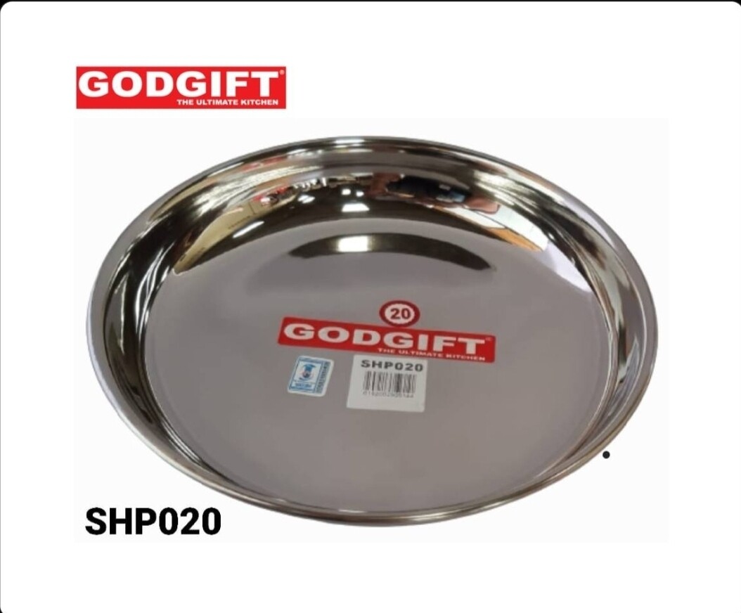 Godgift stainless steel hawa 20cm heavy platter plate