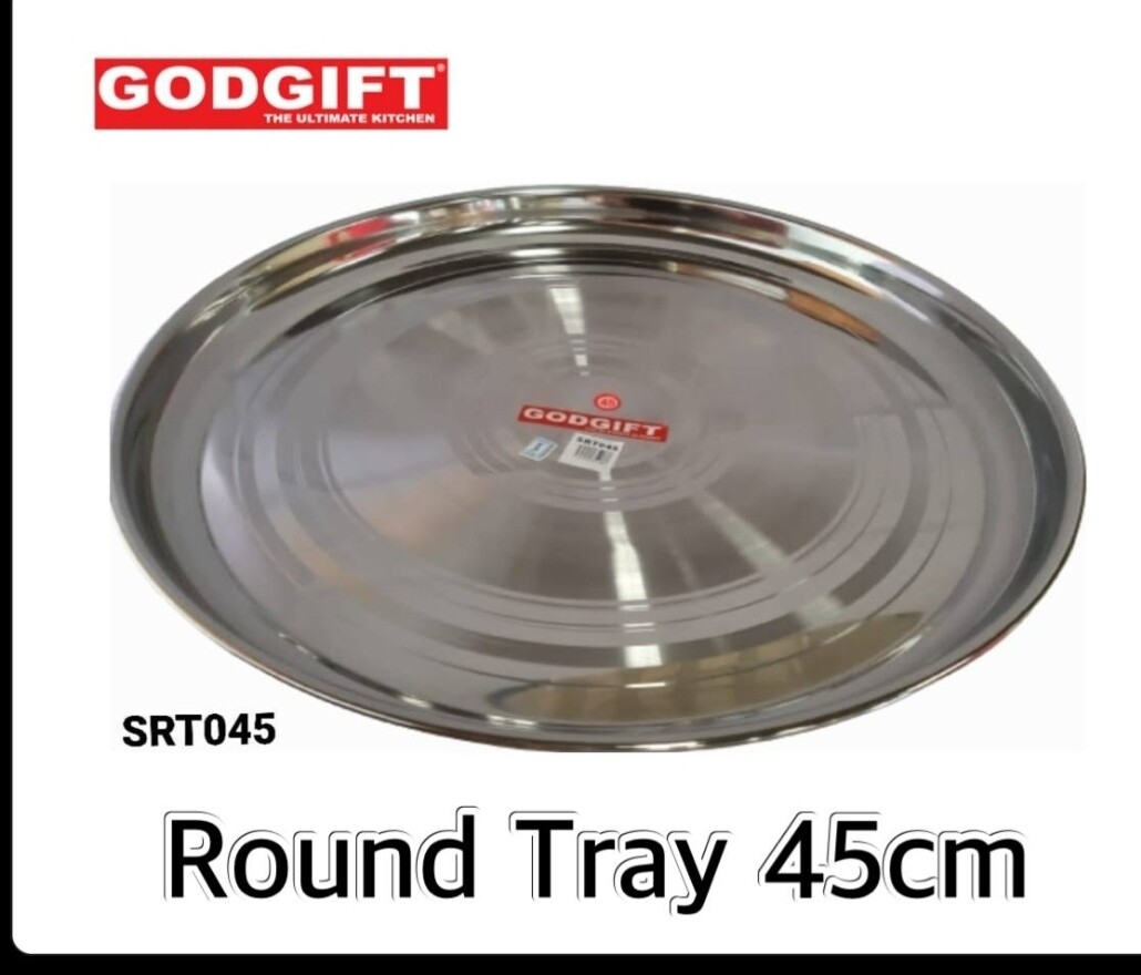 Godgift stainless steel round tray 45cm