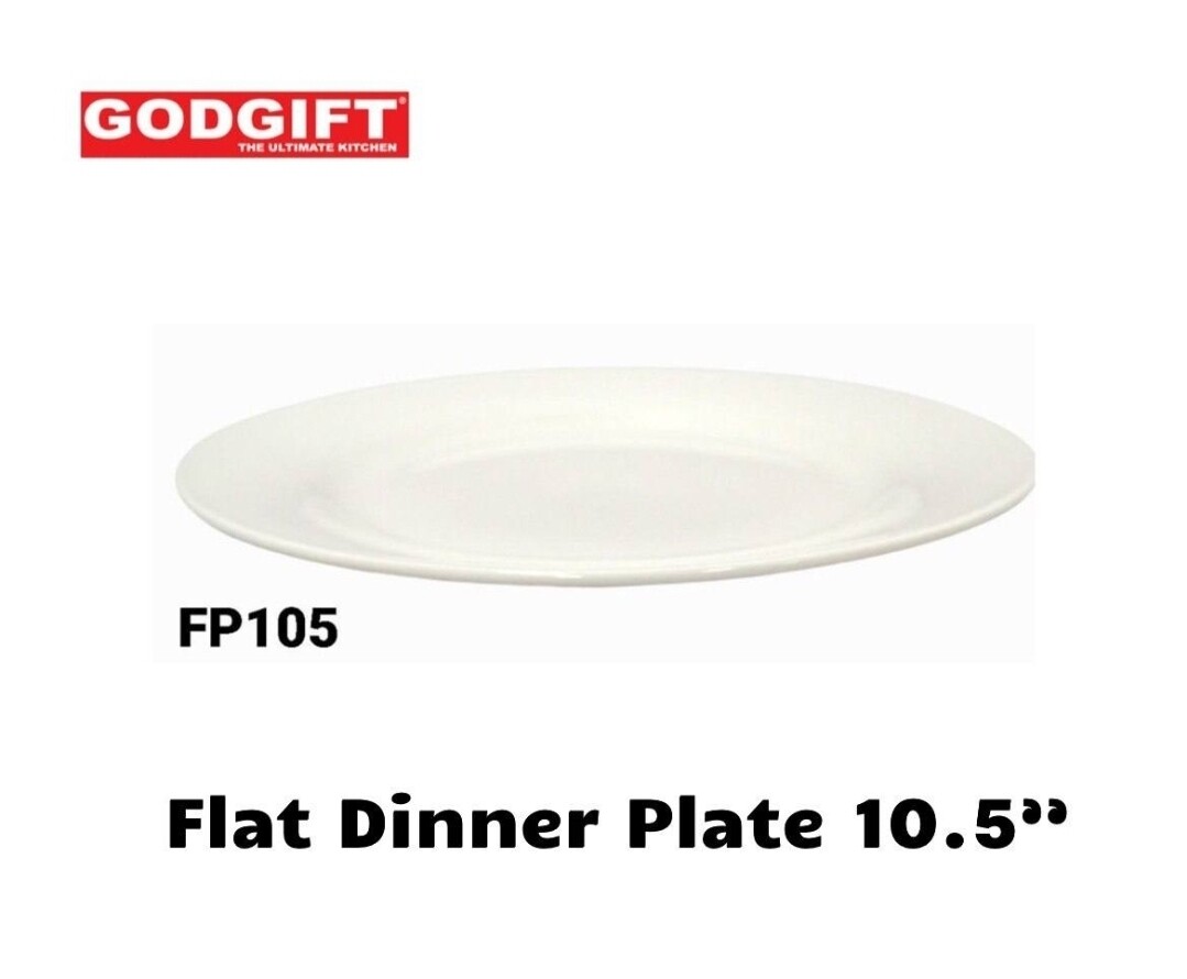 Godgift 10.5&quot; ceramic dinner plate white