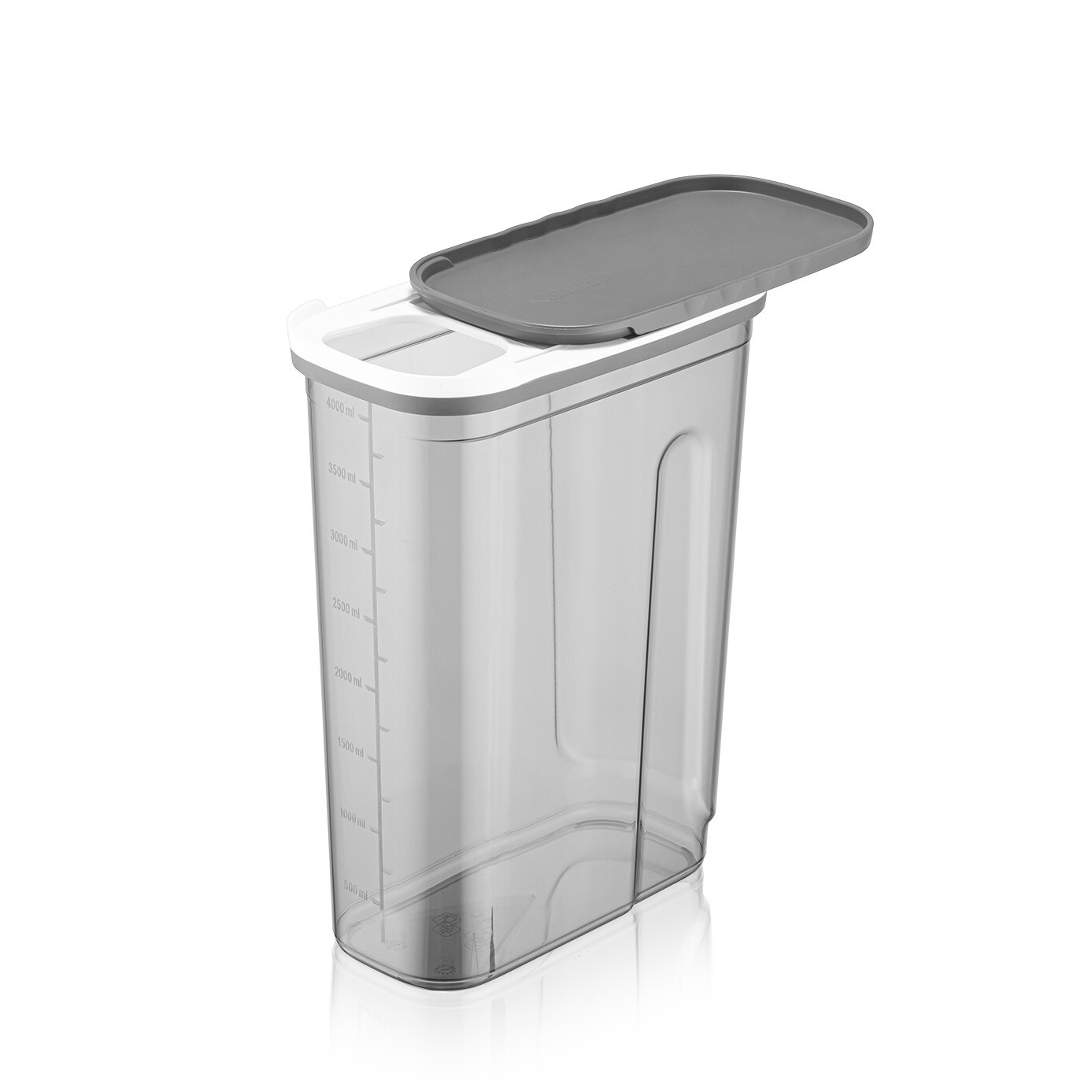 Qlux storage container 3.2L with sliding lid transparent grey BSF-00907