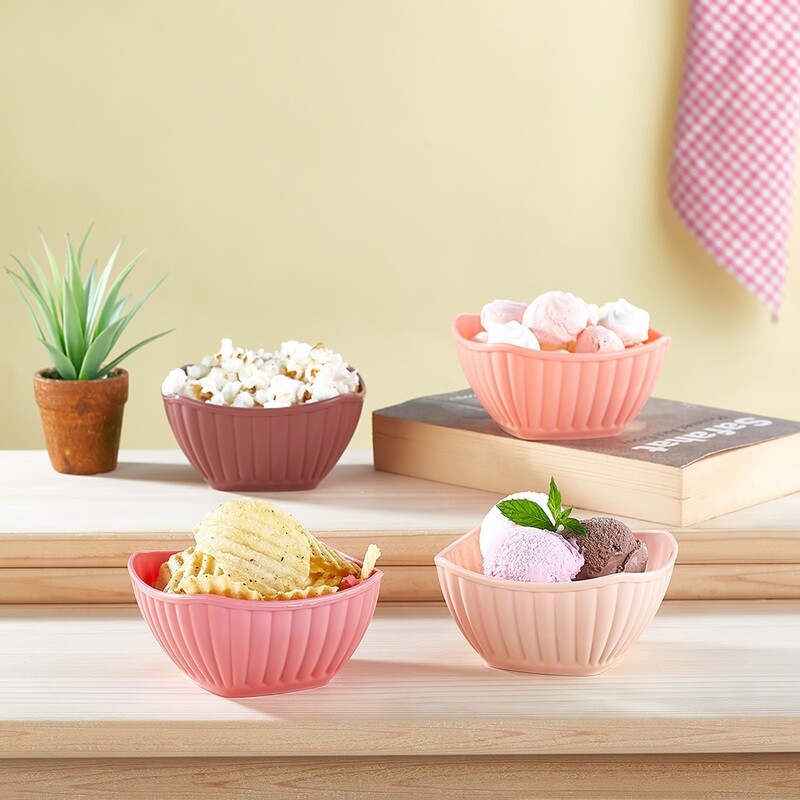 Plastic Bowl 300ml (105*105*55mm) Viva Square bowls set of 3 L-00765