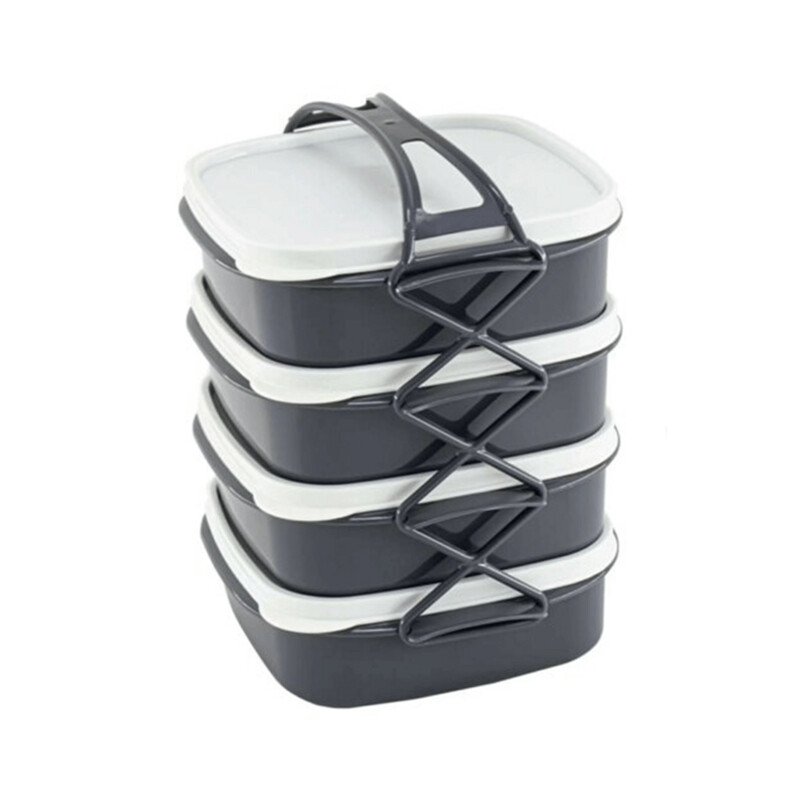 Tetra 4tier Lunch Box 1.5L Qlux plastic lunch box microwavable #L-00765